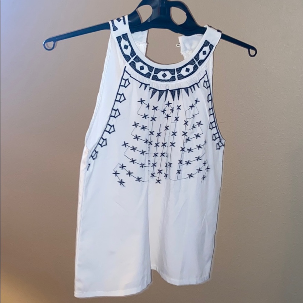 navy & white tank-top